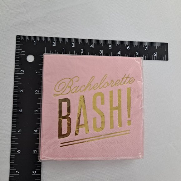 Bachelorette Bash Party Napkins Pink Gold 20 Piece - Picture 4 of 4